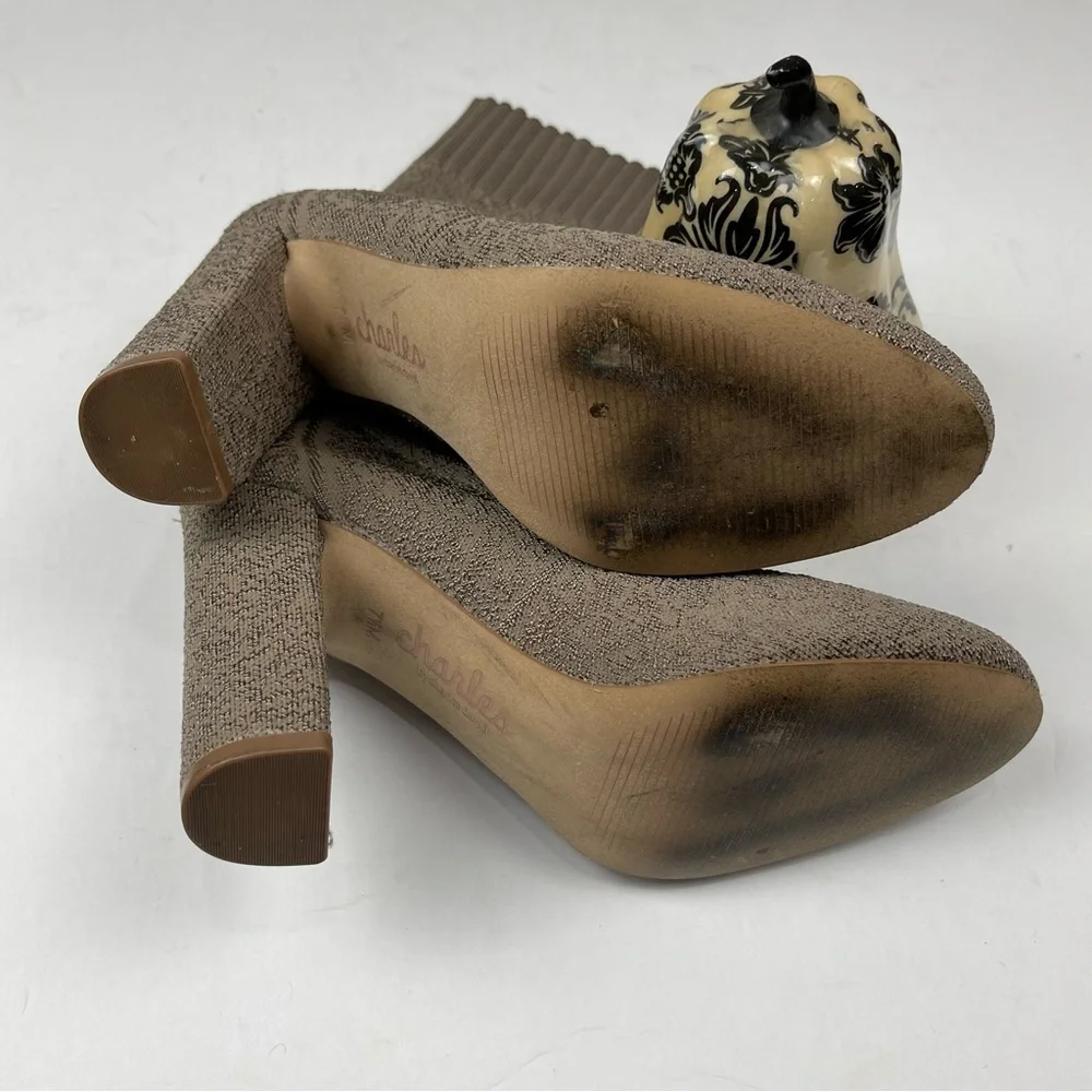 Charles by Charles David Iceland Knit Bootie Taupe Size 7.5 Sock‎ Bootie